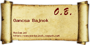 Oancsa Bajnok névjegykártya